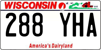 WI license plate 288YHA