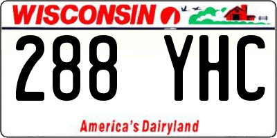 WI license plate 288YHC