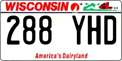 WI license plate 288YHD