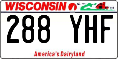 WI license plate 288YHF