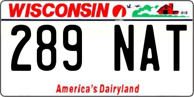 WI license plate 289NAT