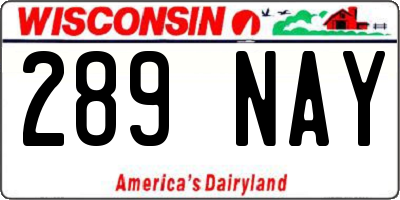 WI license plate 289NAY