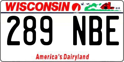 WI license plate 289NBE