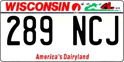 WI license plate 289NCJ