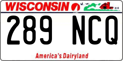 WI license plate 289NCQ