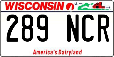WI license plate 289NCR