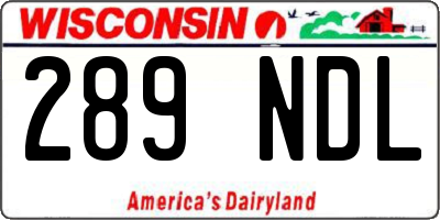 WI license plate 289NDL