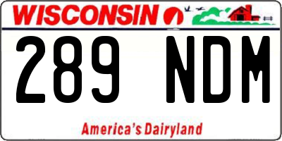 WI license plate 289NDM