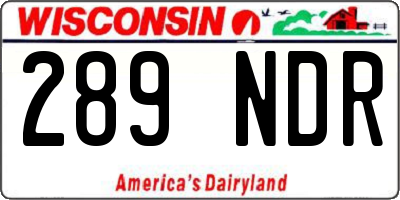 WI license plate 289NDR