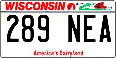 WI license plate 289NEA