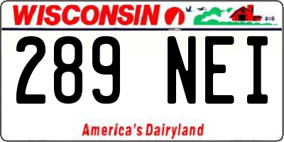 WI license plate 289NEI