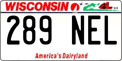 WI license plate 289NEL