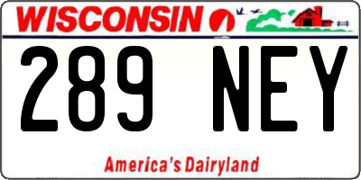 WI license plate 289NEY