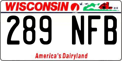 WI license plate 289NFB