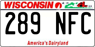 WI license plate 289NFC