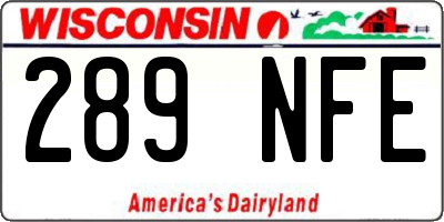 WI license plate 289NFE