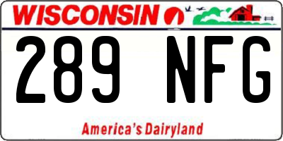 WI license plate 289NFG