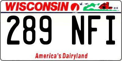 WI license plate 289NFI