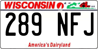 WI license plate 289NFJ