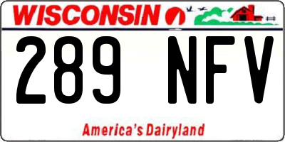WI license plate 289NFV