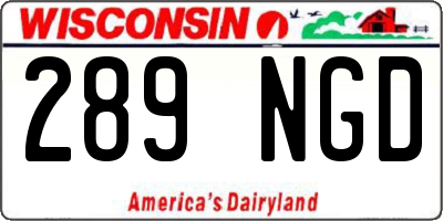 WI license plate 289NGD