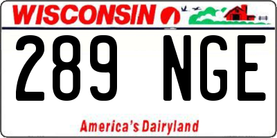 WI license plate 289NGE