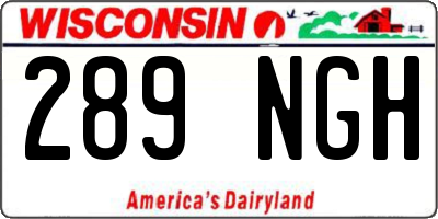 WI license plate 289NGH