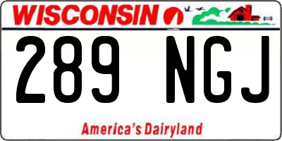 WI license plate 289NGJ