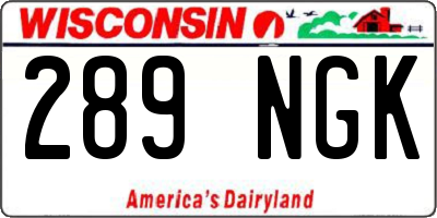 WI license plate 289NGK