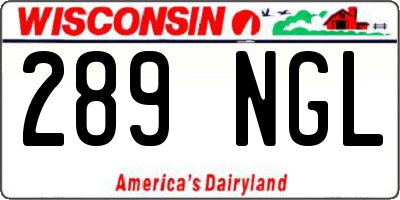 WI license plate 289NGL