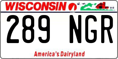 WI license plate 289NGR
