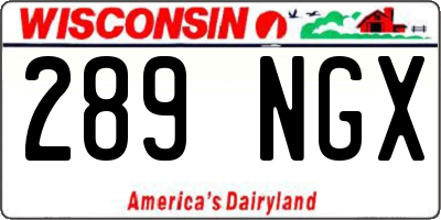 WI license plate 289NGX