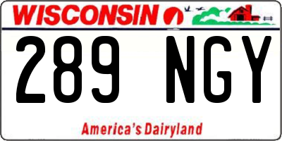 WI license plate 289NGY
