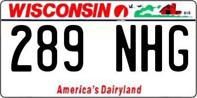 WI license plate 289NHG