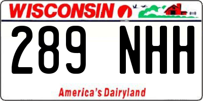 WI license plate 289NHH