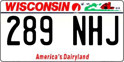 WI license plate 289NHJ