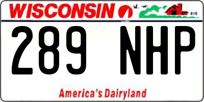WI license plate 289NHP