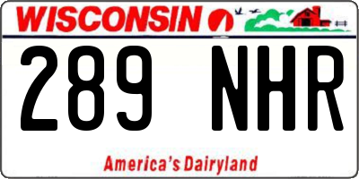 WI license plate 289NHR