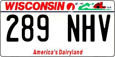 WI license plate 289NHV