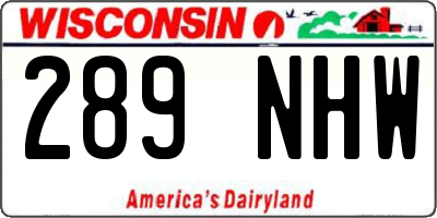 WI license plate 289NHW