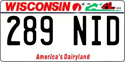 WI license plate 289NID