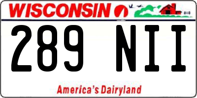 WI license plate 289NII