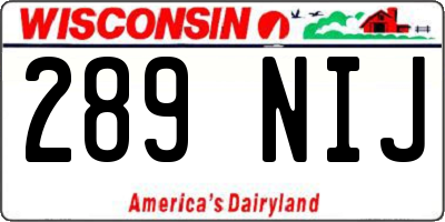 WI license plate 289NIJ
