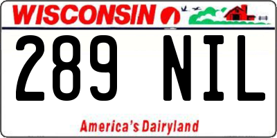 WI license plate 289NIL