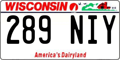 WI license plate 289NIY