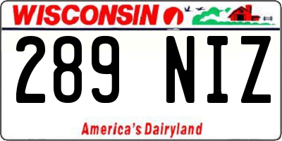 WI license plate 289NIZ