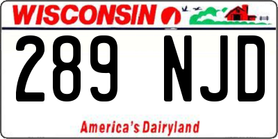 WI license plate 289NJD