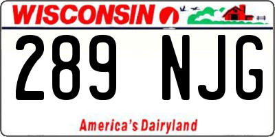 WI license plate 289NJG