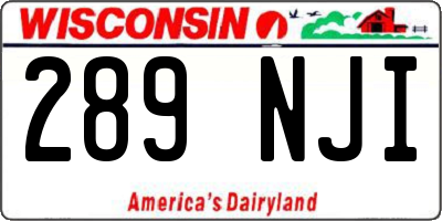 WI license plate 289NJI