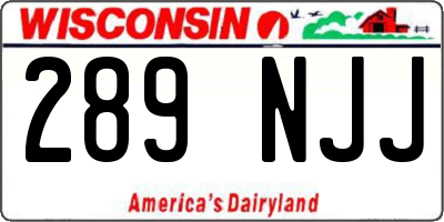 WI license plate 289NJJ